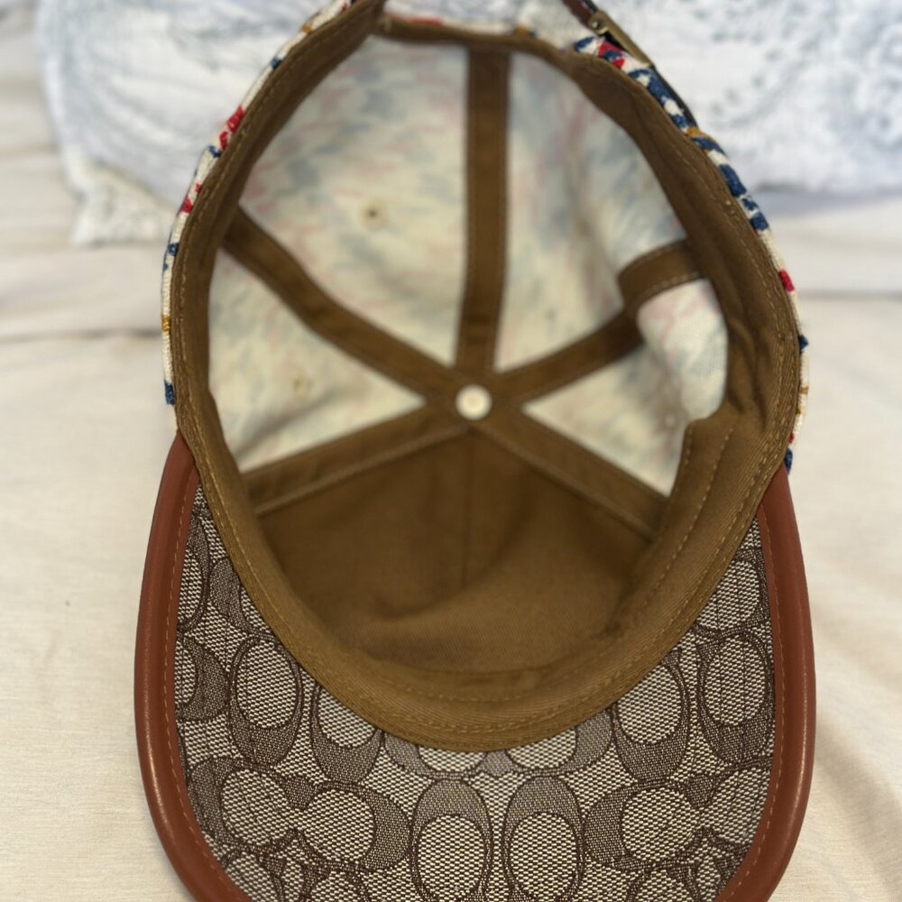 NWOT - Coach Houndstooth Baseball Cap In Organic Cotton - Picture 3 of 5